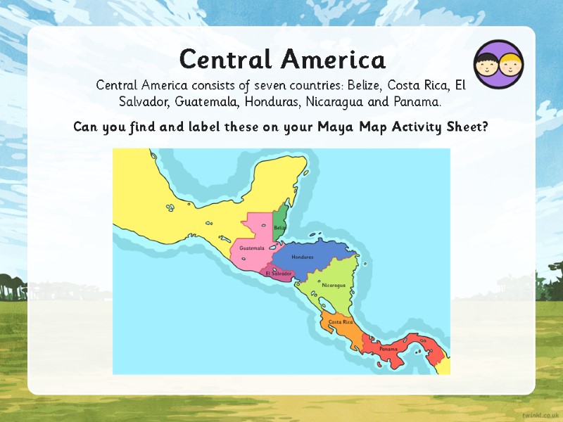 Central America Central America consists of seven countries: Belize, Costa Rica, El Salvador, Guatemala,